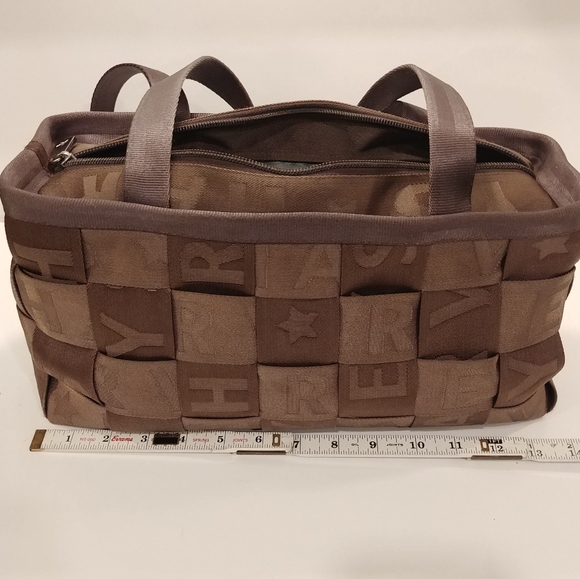 Rare Harvey's Original Seatbelt Embossed Monogram Large Satchel Handbag USA Made - Picture 12 of 16